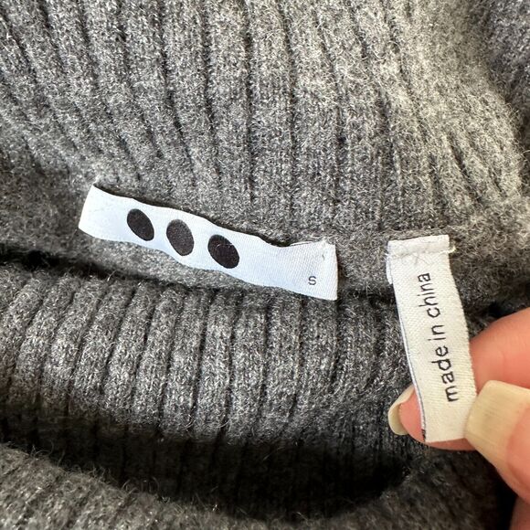 Three Dots 100% Cashmere Carbon Gray Boxy Turtle Neck Long Sleeve Sweater Small - Picture 6 of 10